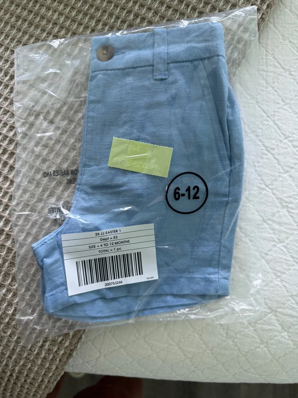 Janie and Chad boys blue shorts 6 to 12 months new with tags